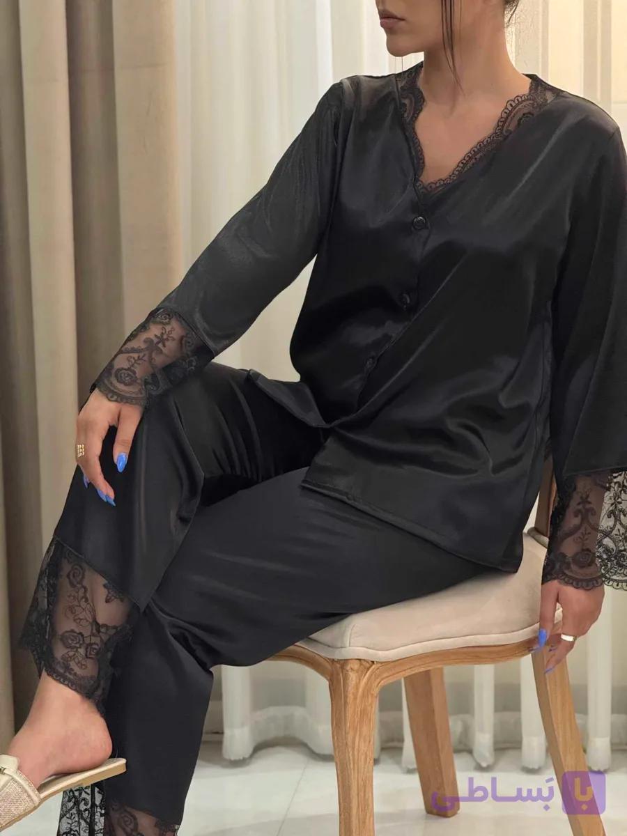 بلوز شلوار رز مشکی — تصویر 1
