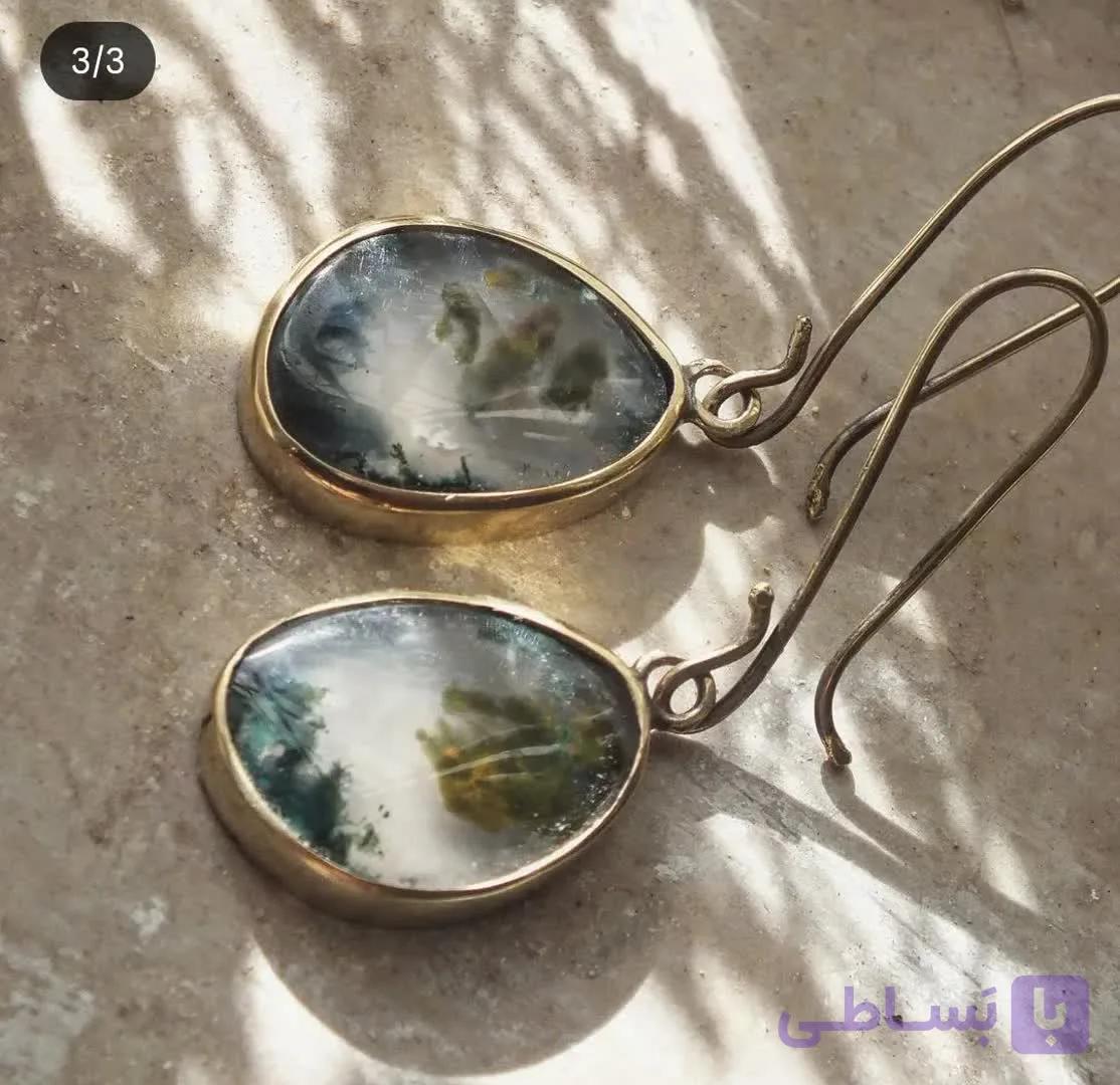 گوشواره زنانه سنگ عقیق اکسسوار ژورنال