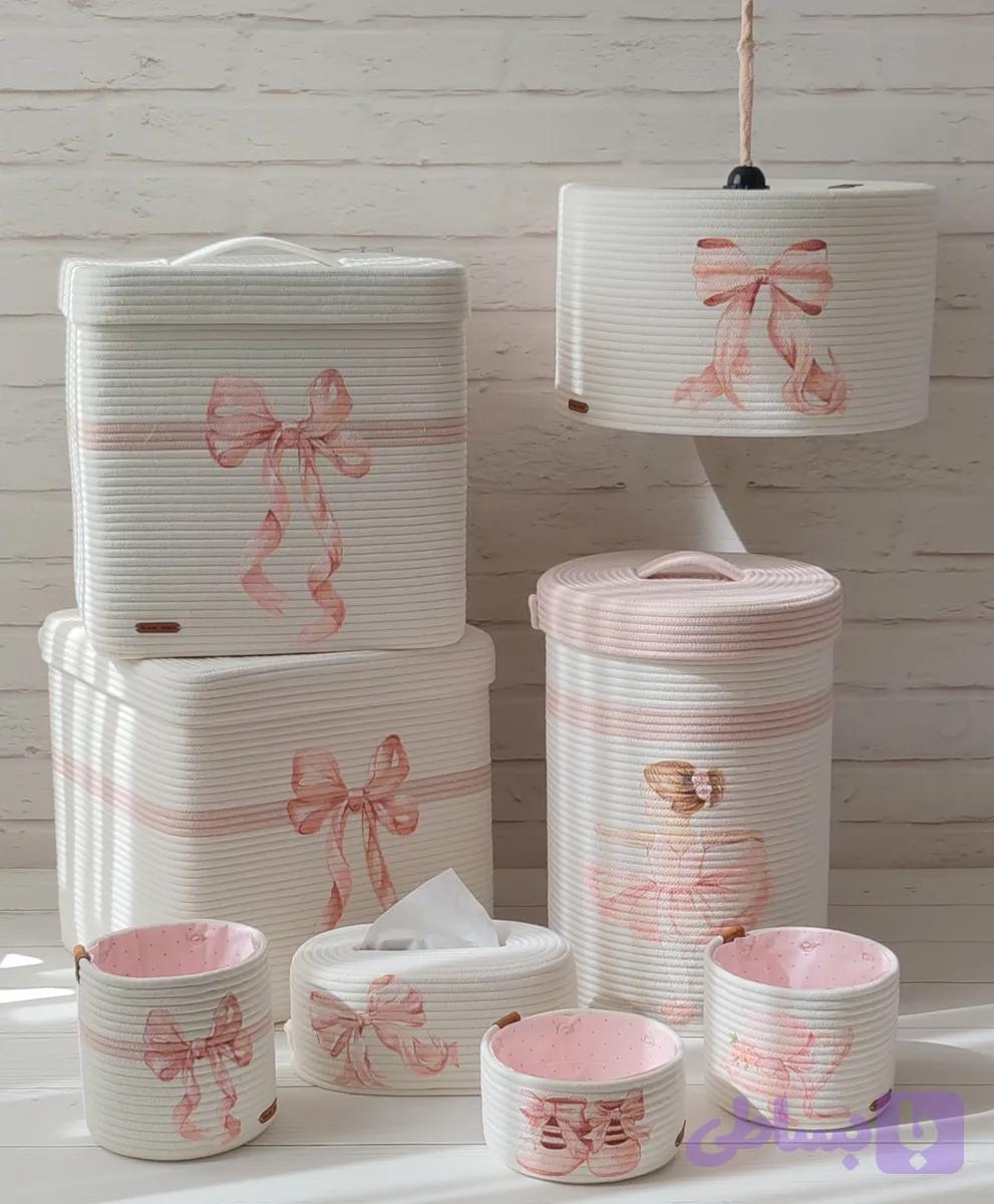 نظم دهنده سیسمونی قیطان دوزی Lovely basket (نقاشی پاپیون) ۷تیکه
