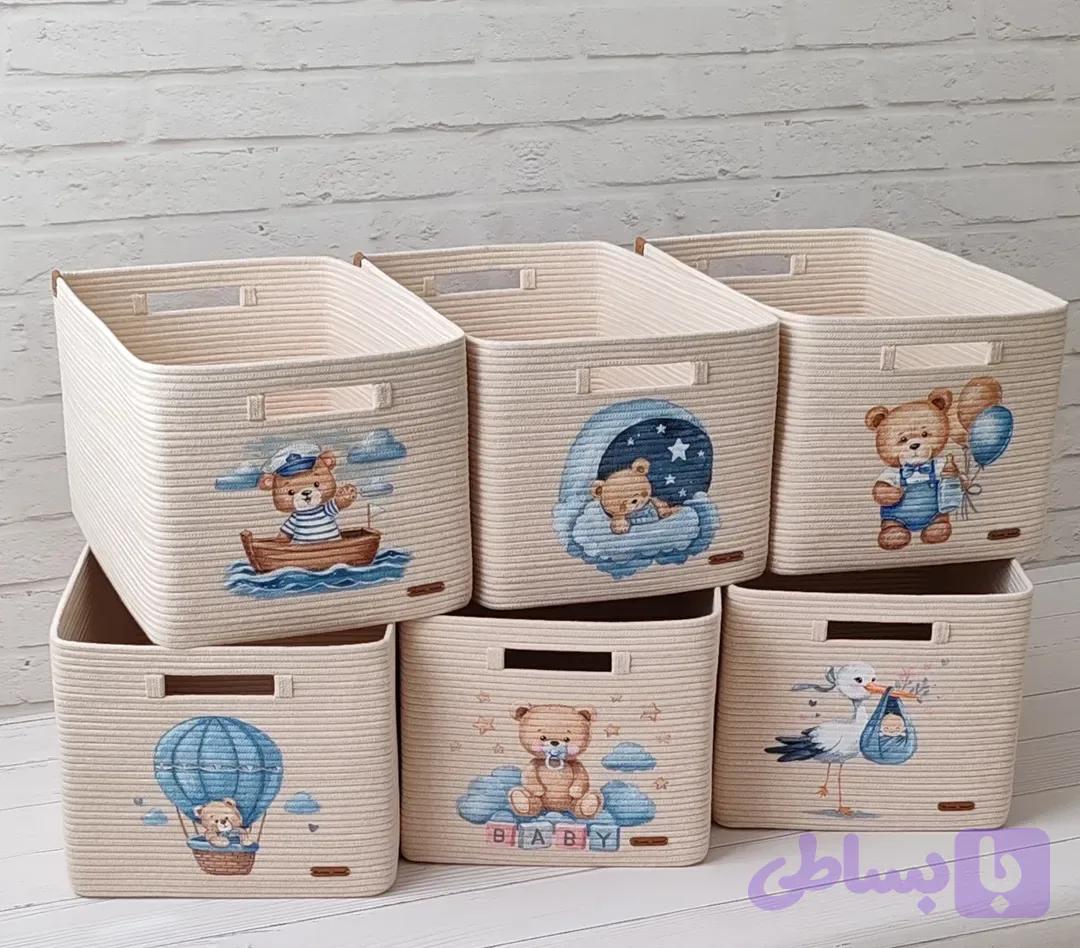 باکس سیسمونی قیطان دوزی Lovely basket (تدی آبی)
