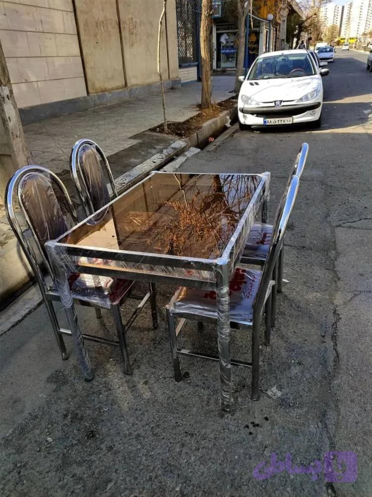 میز و صندلی شرکتی رستورانی کروم استیل (میز غذا خوری پرسنلی) — تصویر 1