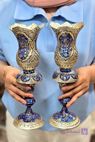 شمعدان لاله قلمزنی مینیاتور تذهیب