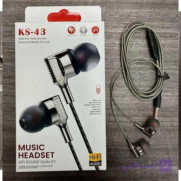 هندزفری باسیم میکروفون دار مدل KS-43