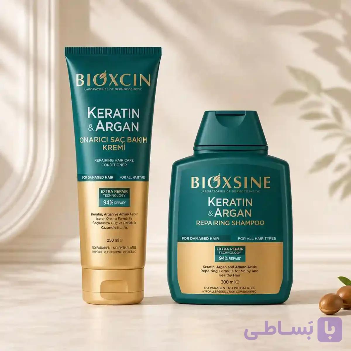 پک ترمیم‌کننده مو کراتین و آرگان ۵۵۰ میل | کد R03-F0544D6A — تصویر 1