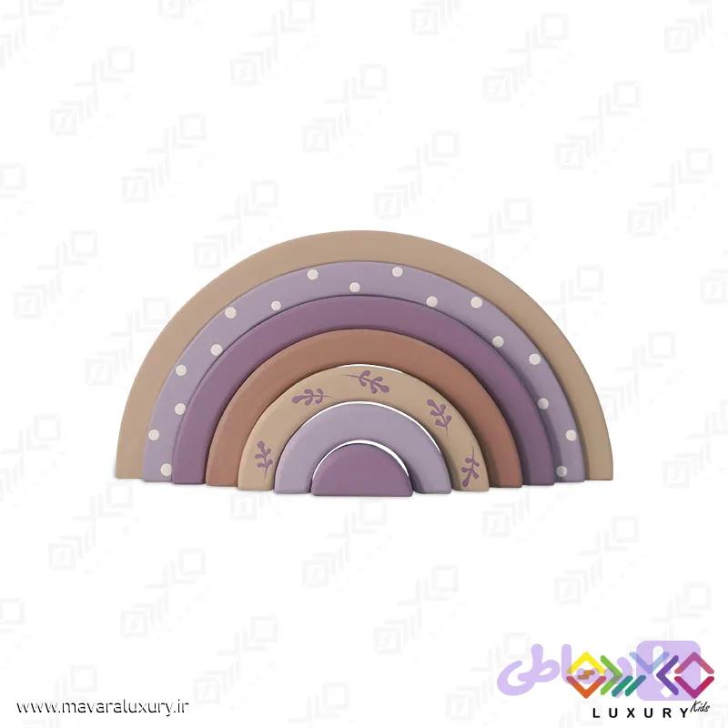 اکسسوری اتاق کودک پازل رنگین کمان چوبی 7 رنگ با طراحی MKT01 — تصویر 1