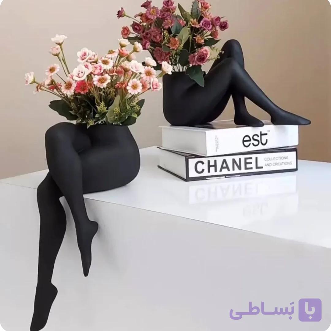 گلدان دکوراتیو مدل پا جنس پلی استر