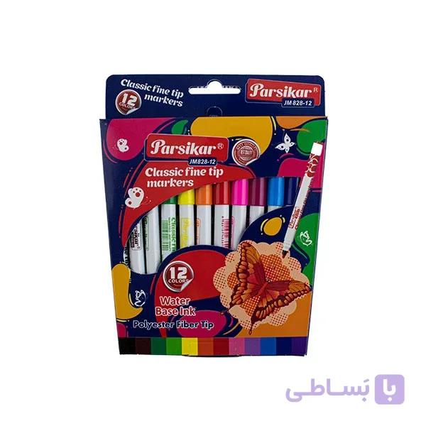 ماژیک رنگ آمیزی 12 رنگ پارسیکار مدل JM828-12