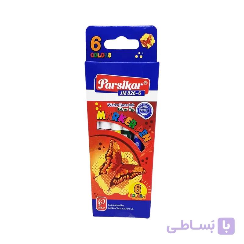 ماژیک 6 رنگ پارسیکار مدل JM 826-6 — تصویر 1