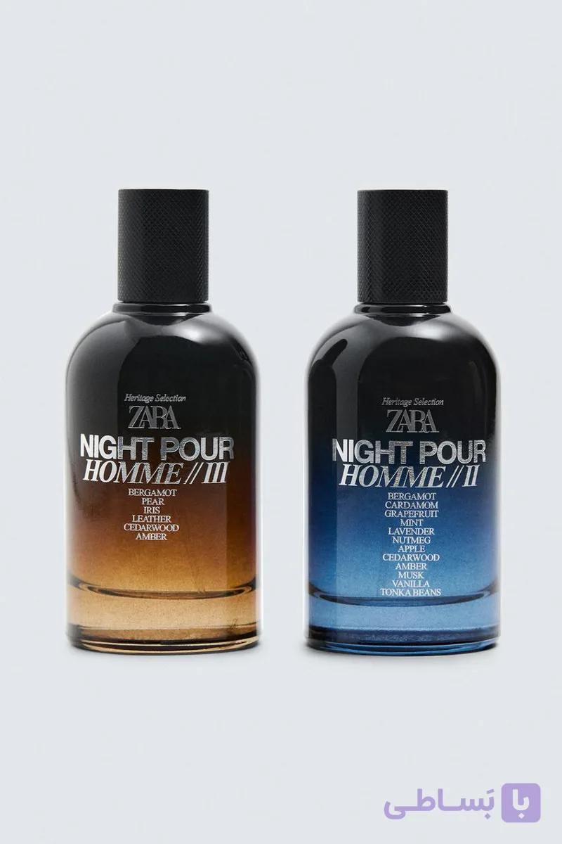 ادکلن 2قلو مردانه زارا نایت پور هوم 2و3 ZARA NIGHT POUR HOMME II + III EDP 2 X 100 ML اورجینال — تصویر 1