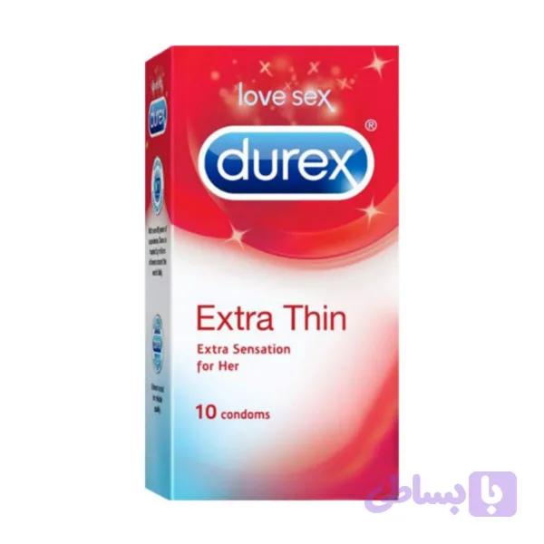 کاندوم نازک دورکس مدل EXTRA THIN EXTRA SENSATION بسته 10 عددی — تصویر 1