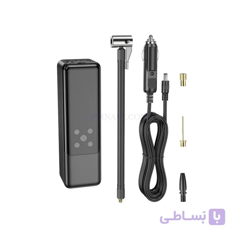 پمپ باد خودرو هوکو HOCO ZP5 دیجیتال 3.5 بار با نمایشگر LCD و چراغ قوه — تصویر 1
