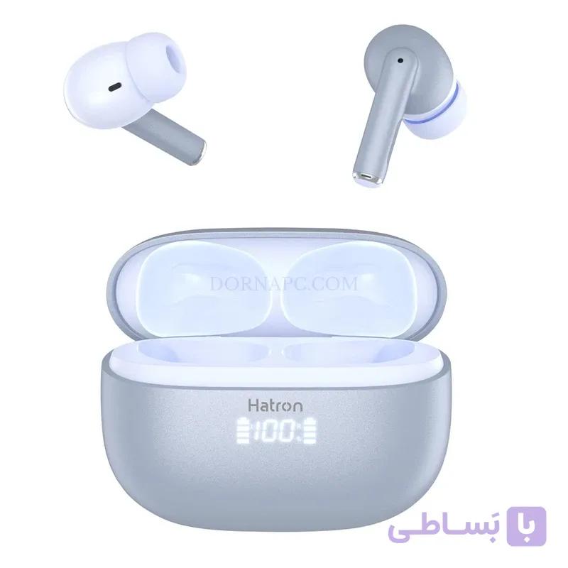 ایرپاد هترون HATRON HTW410D آبی با بلوتوث 5.4 و نویز کنسلینگ ANC و ENC — تصویر 1