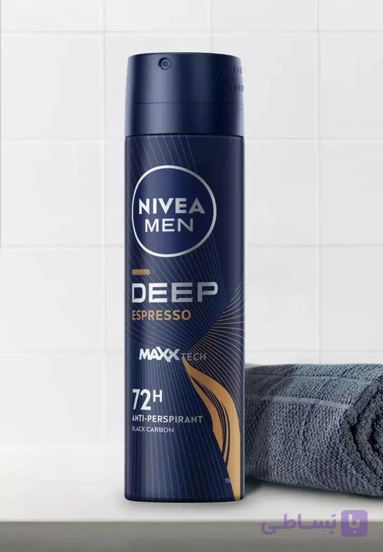 اسپری مردانه مدل دیپ اسپرسو Nivea Men Deep Espresso 72h حجم 150 میل اورجینال — تصویر 1