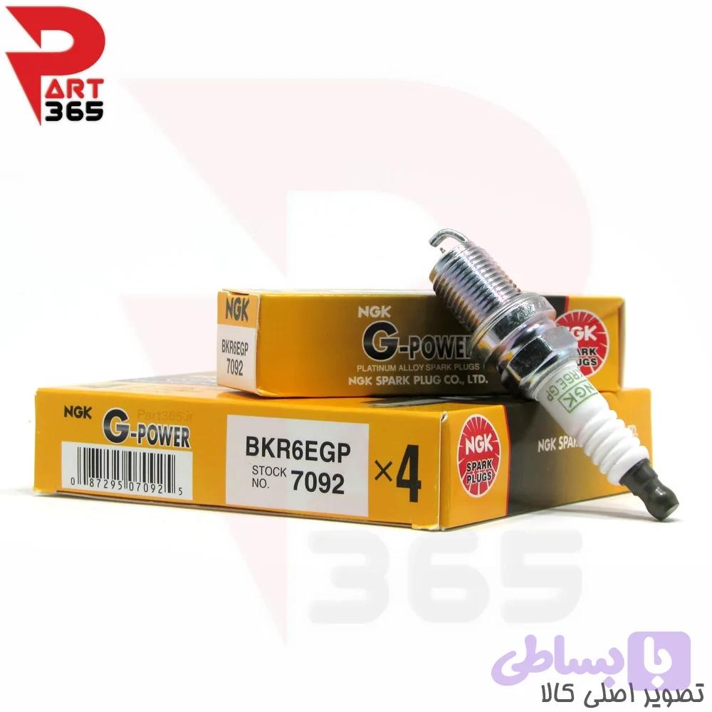 شمع موتور NGK BKR6EGP کد 7092 ، مناسب خودروهای رنو داستر مدلهای 2011 تا 2018 ، پلاتینیوم — تصویر 1