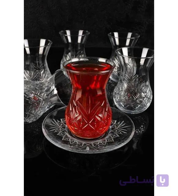 استکان نعلبکی کمرباریک مدل تایملس پاشاباغچه — تصویر 1