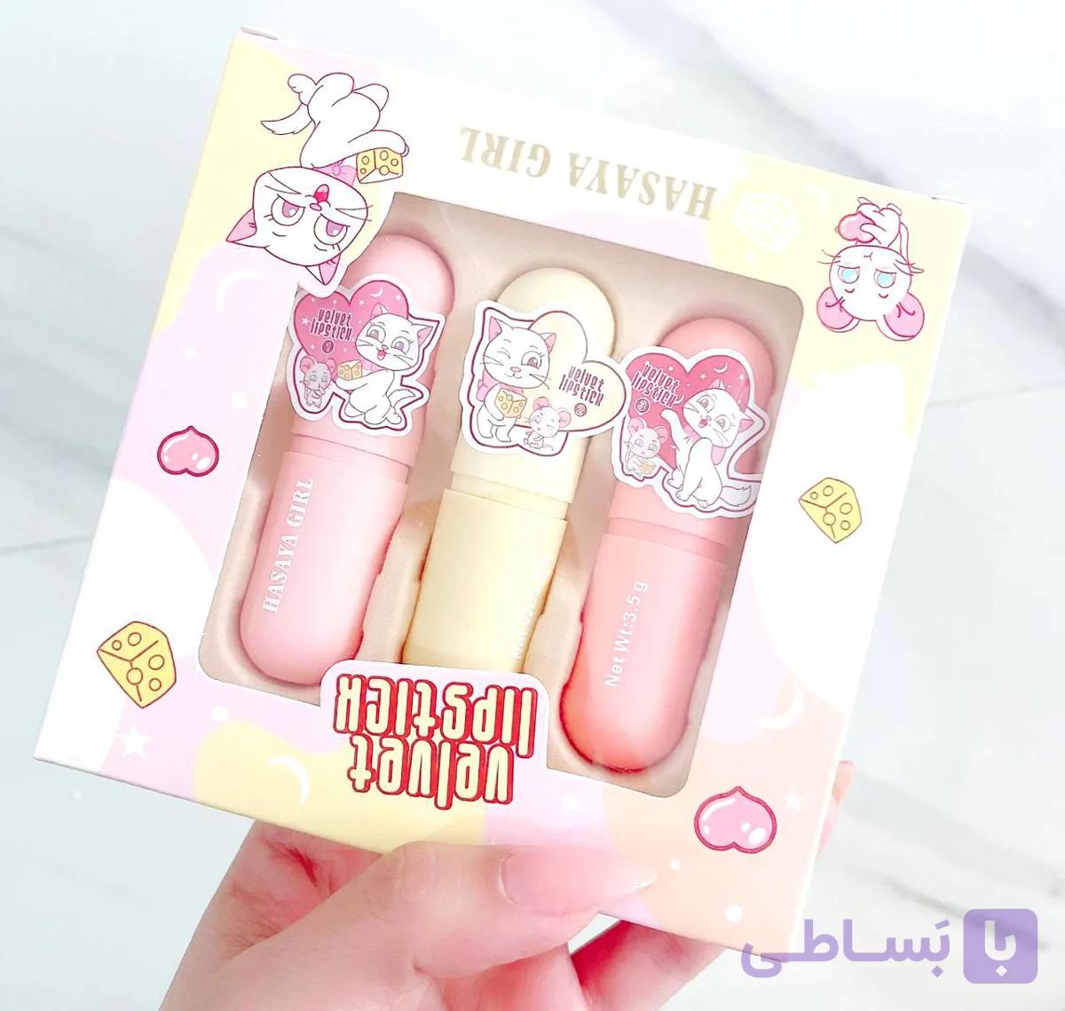 پک رژ مخملی کره ای hasaya gril گربه ای