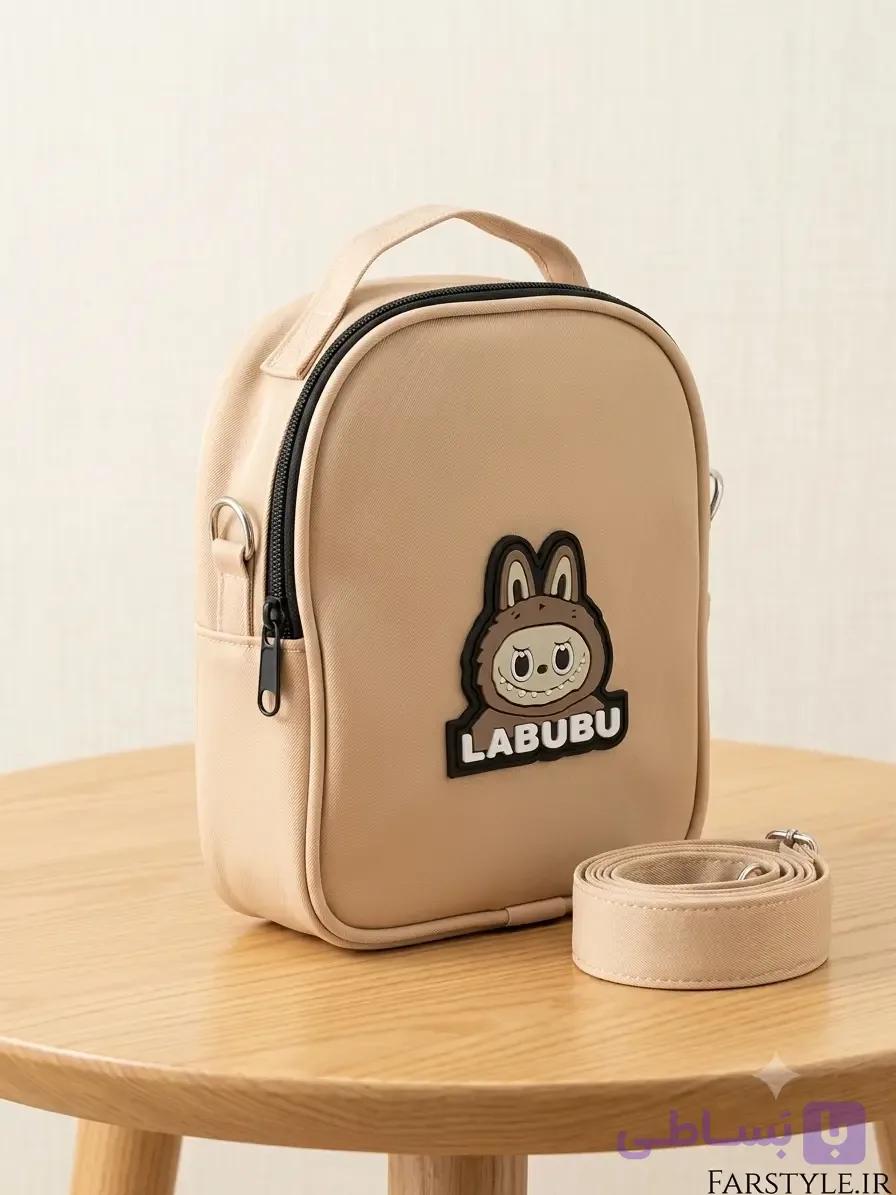 کیف دوشی و دستی مینی دخترانه طرح لبوبو (LABUBU) رنگ کرم — تصویر 1
