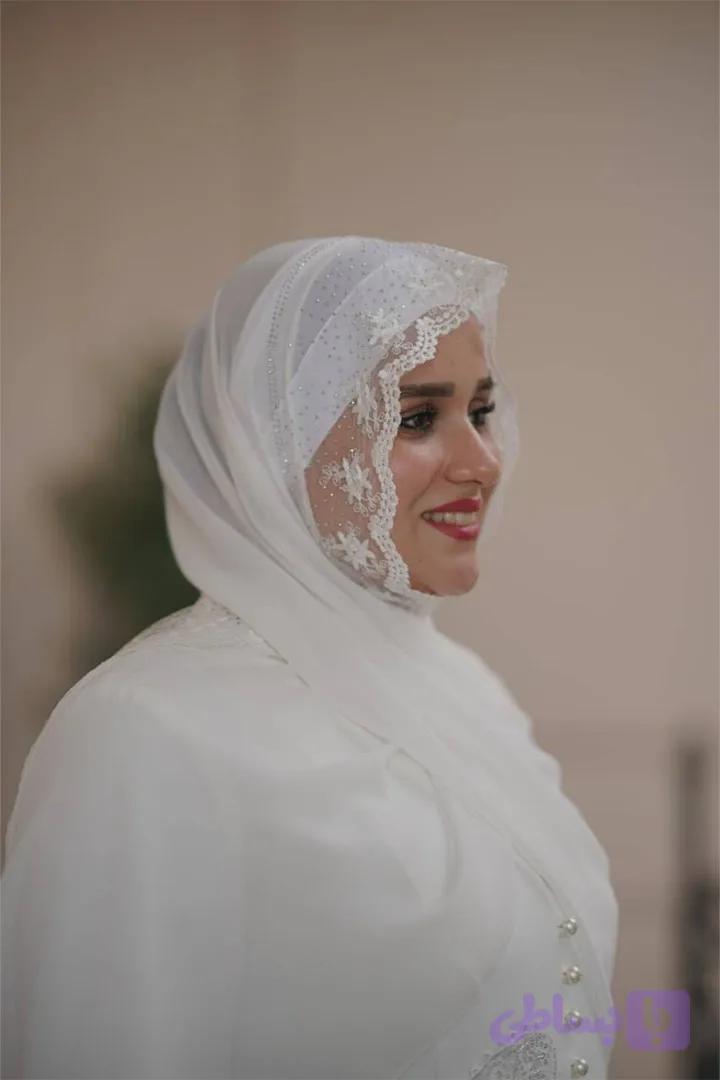 شال حریر+ دانتل عروس