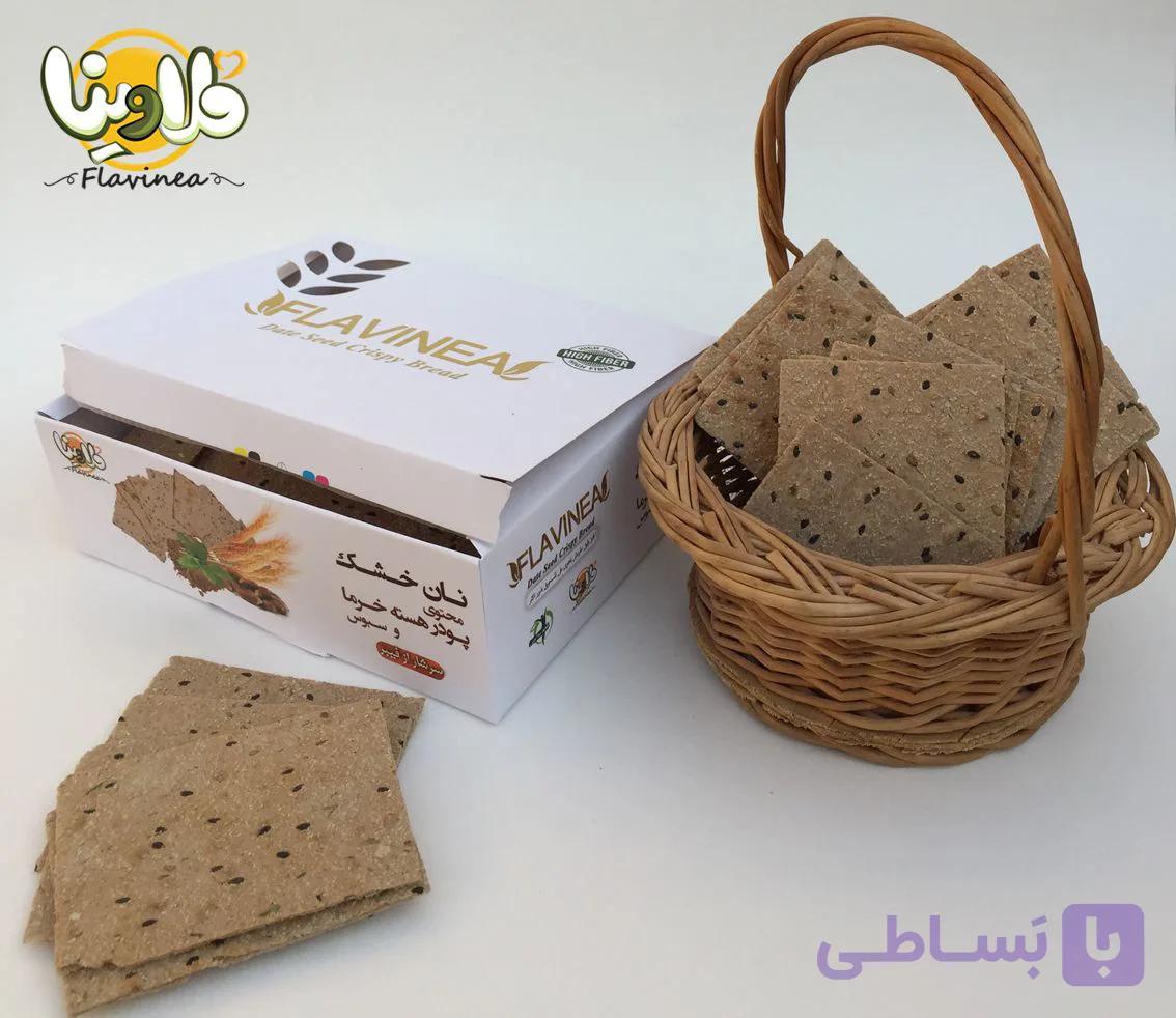 نان خشک هسته خرما برند فلاوینا ، مقوی و رژیمی