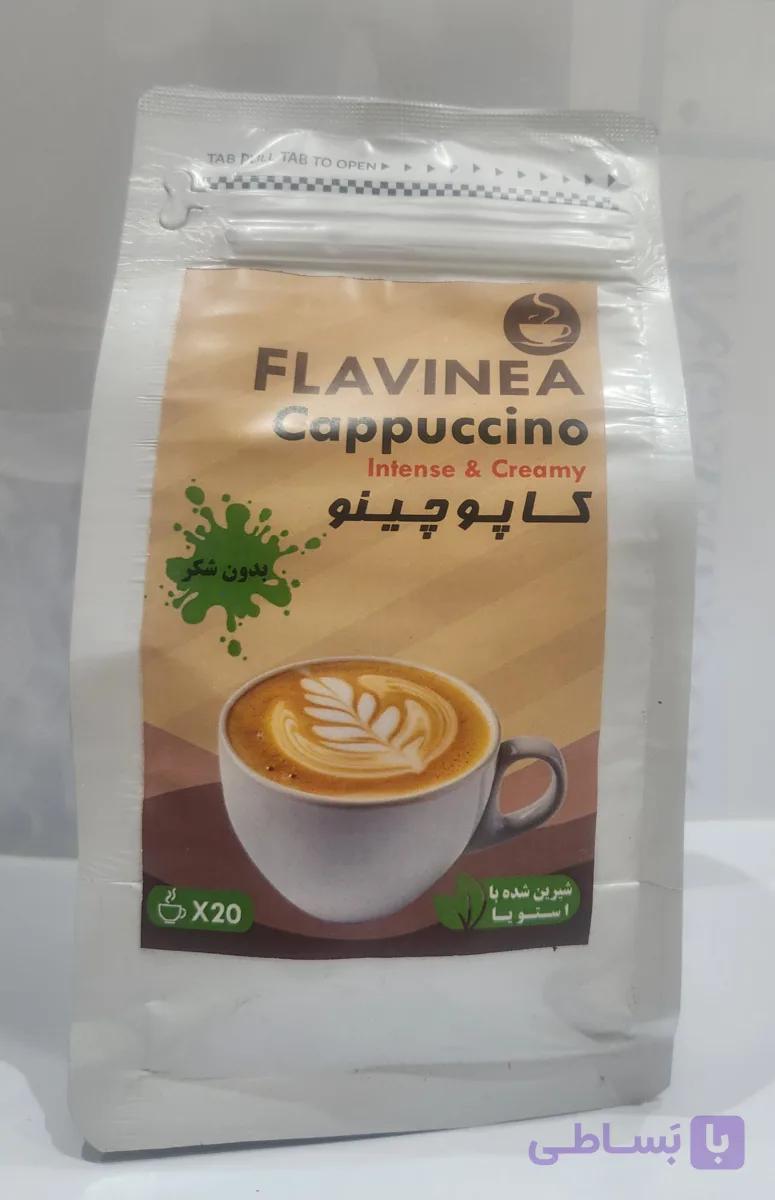 کاپوچینو برند فلاوینا شیرین شده با سوکرالوز (بدون شکر) در بسته ۴۵۰ گرم