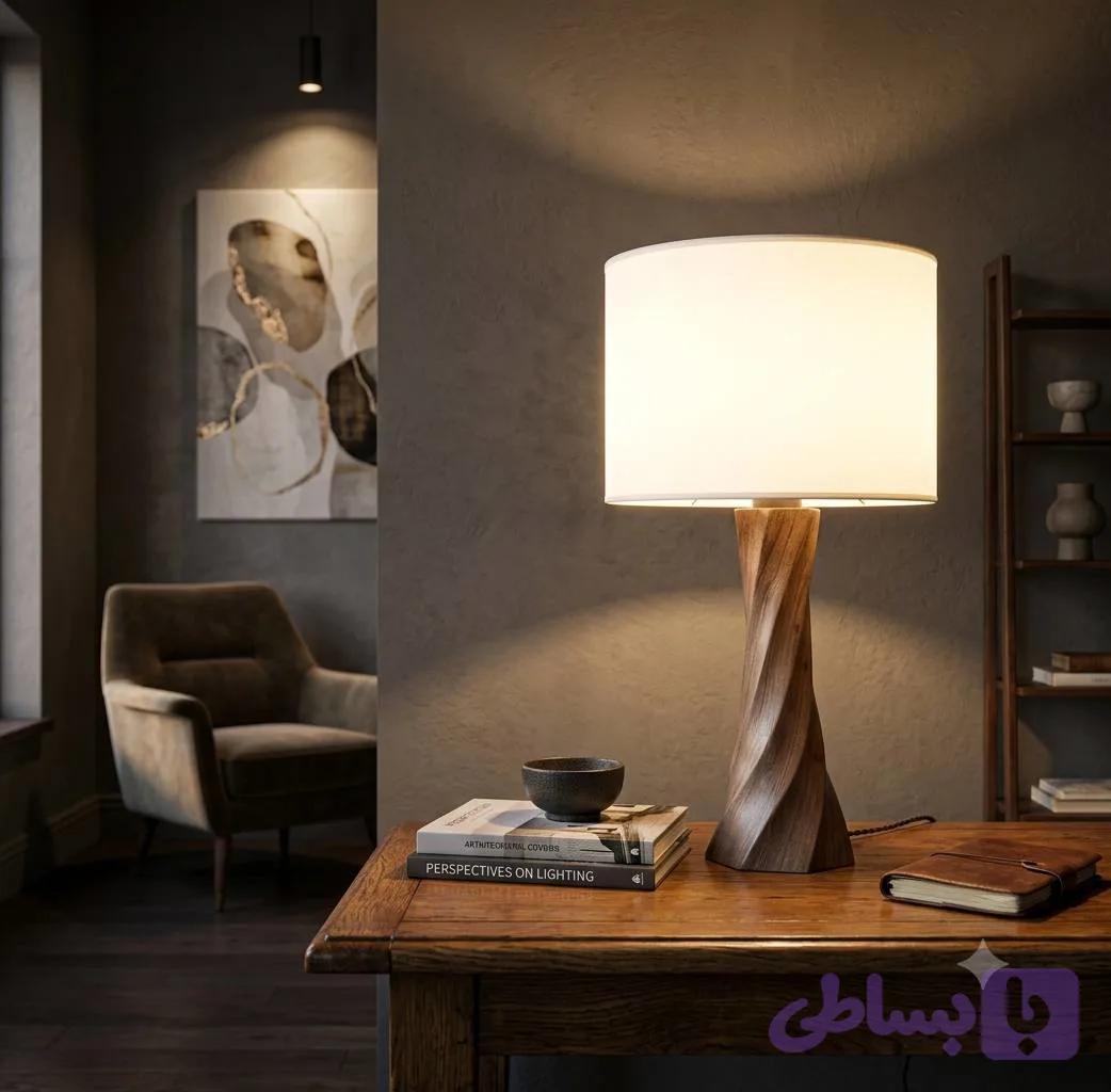 آباژور رومیزی چوبی مدل AM — تصویر 1