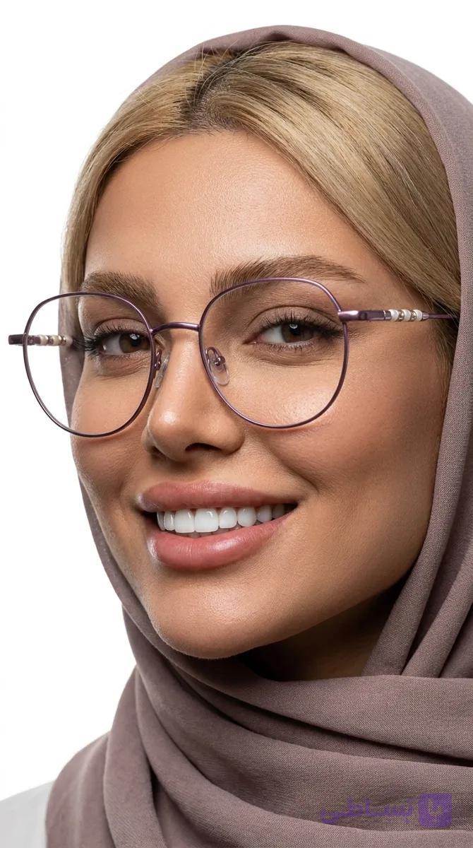 فریم عینک طبی زنانه گرد دسته فلز OPR