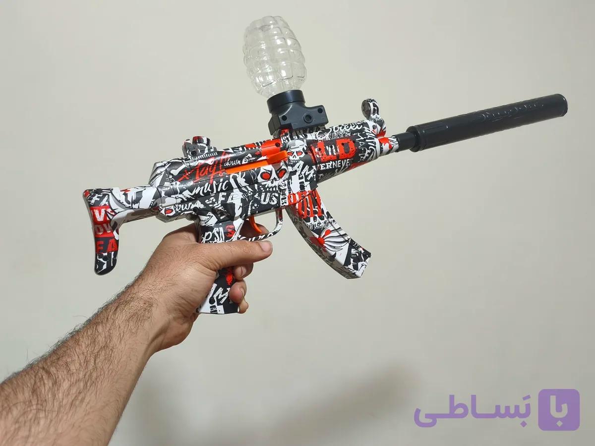 تفنگ تیر ژله ای رگباری و تک تیر دار مدل MP5 بزرگ صدا خفه کن دار Mp5 ارسال فوری بدنه کربن