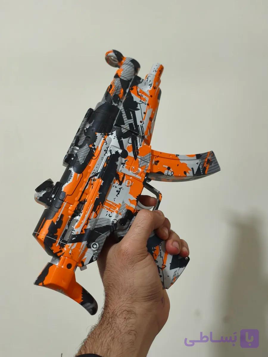 تفنگ Mp5 تیر ژله ای رگباری کیفیت عالی شارژی مینی گان بدون کارتن سلفونی آکبند بدنه با کیفیت ارسال فوری