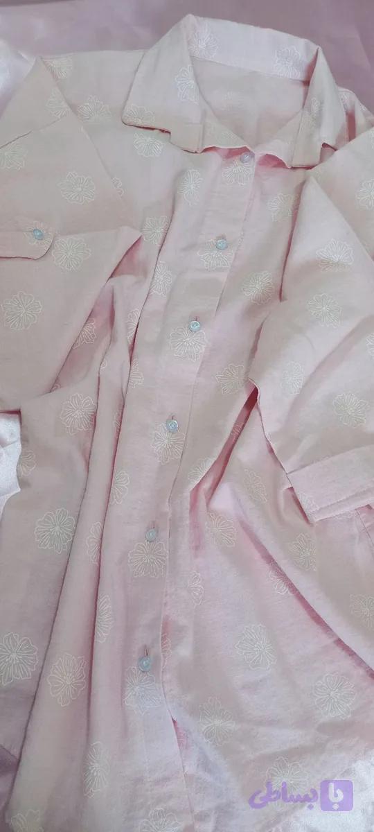 شومیز صورتی طرح گل