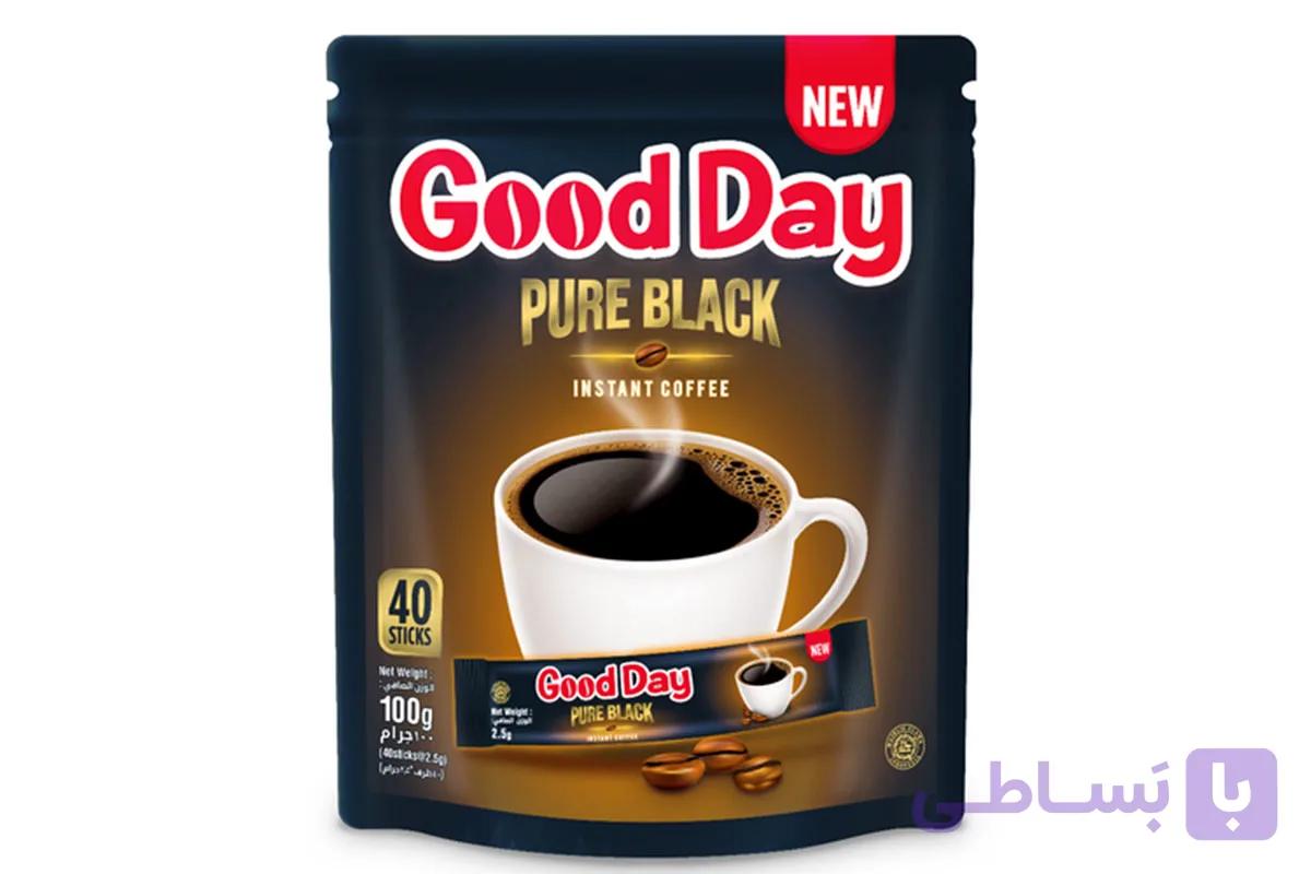 قهوه فوری گوددی  مدل پور بلک Pure Black بسته 40عددی اورجینال
