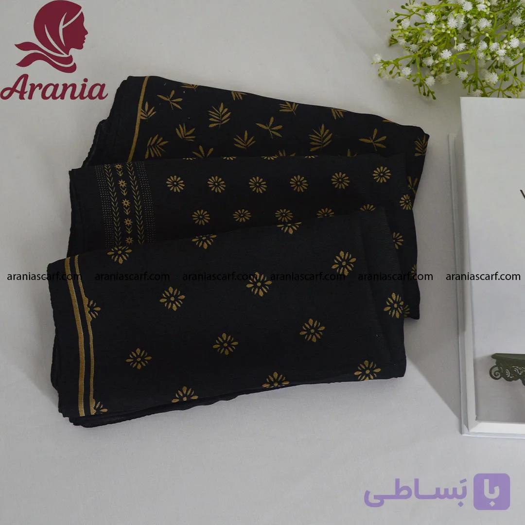 روسری حریر نخ مشکی کد 1542 — تصویر 1