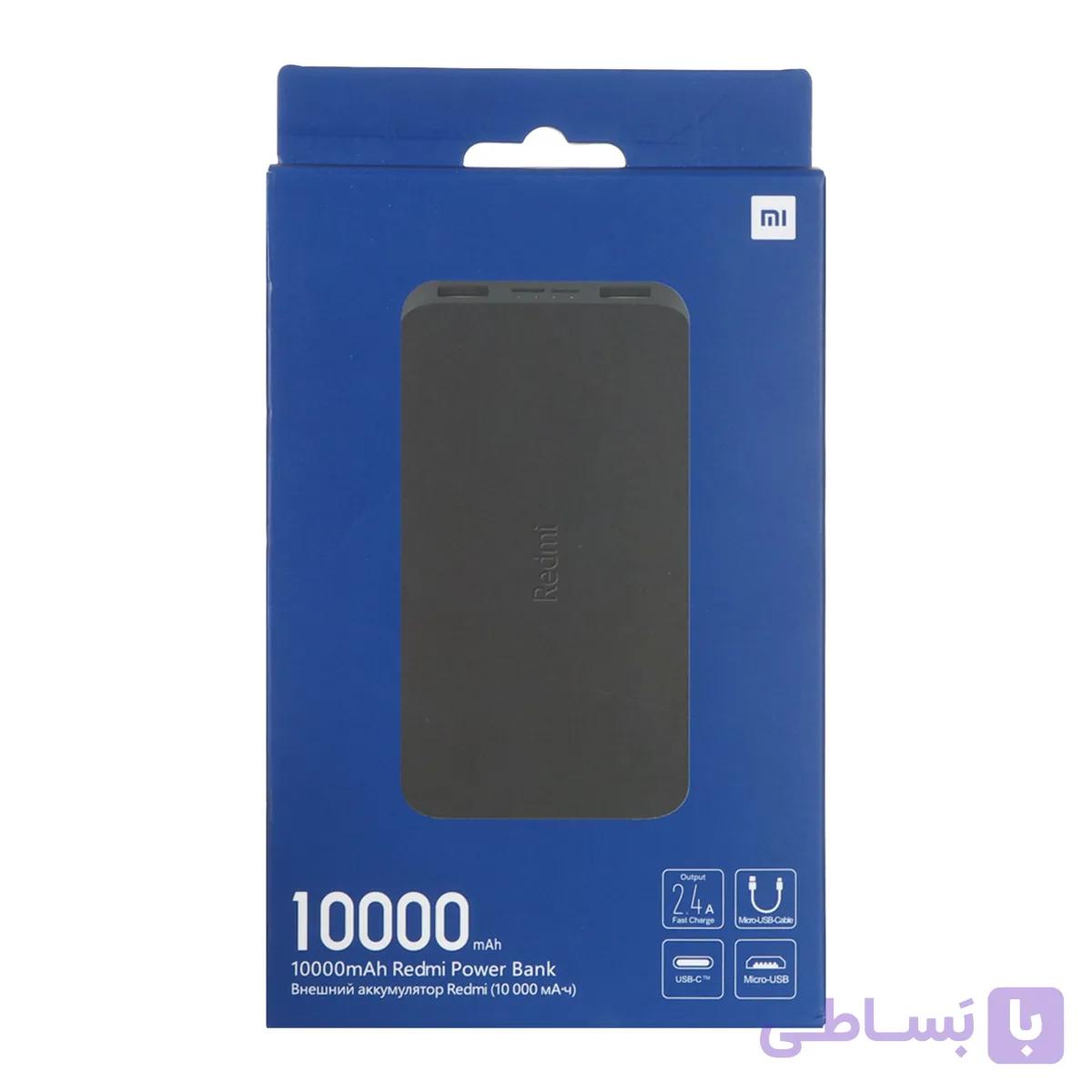 پاوربانک Xiaomi 12W 10000mAh مدل Redmi PB100LZM Global - مشکی - MMS - (گارانتی شش ماهه YA)