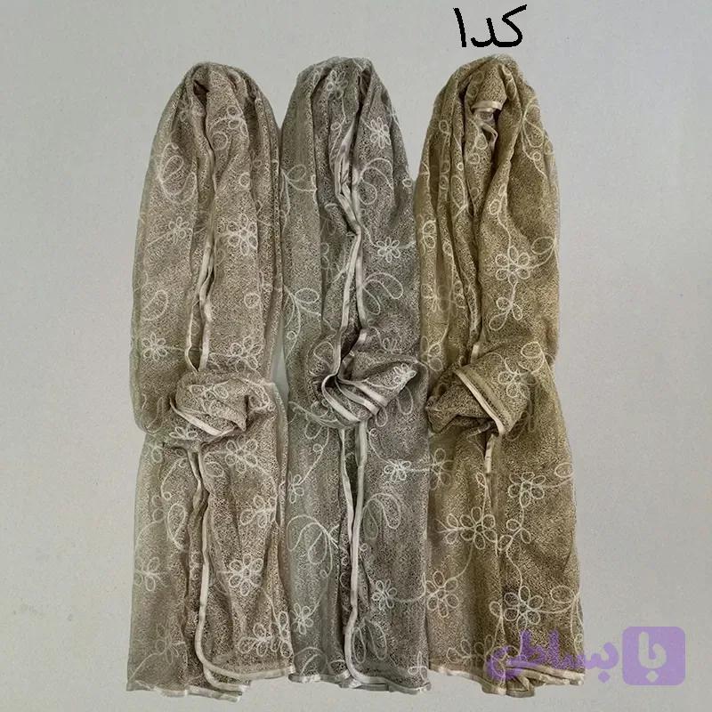 شال وارداتی عنکبوتی طرح گل — تصویر 1