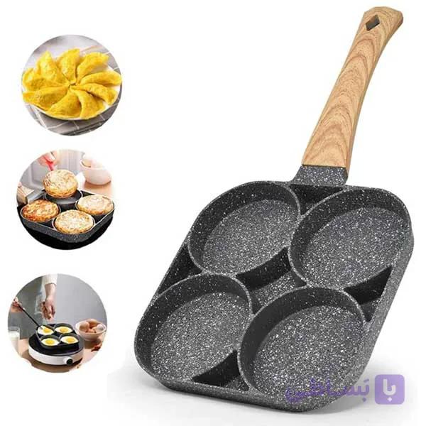 تابه چهارخانه چدنی دسته دار — تصویر 1