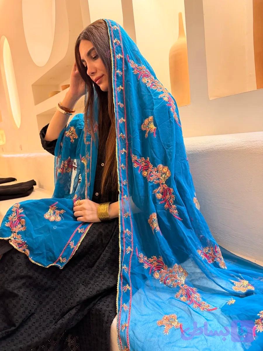 شال هندی آبی 234
