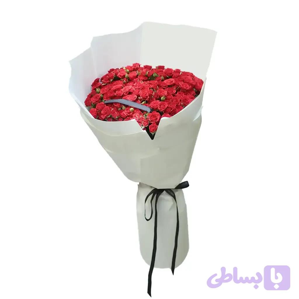 دسته‌گل رویال رز مینیاتوری قرمز Crimson Velvet Spray No.12