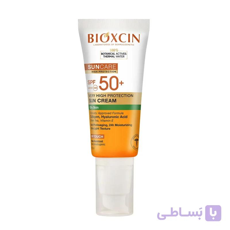 کرم ضد آفتاب بی‌رنگ صورت بیوکسین SPF 50 مدل HIGH PROTECTION محافظ UVA ، UVB مناسب برای پوست های چرب حجم 5۰ میلی لیتر — تصویر 1