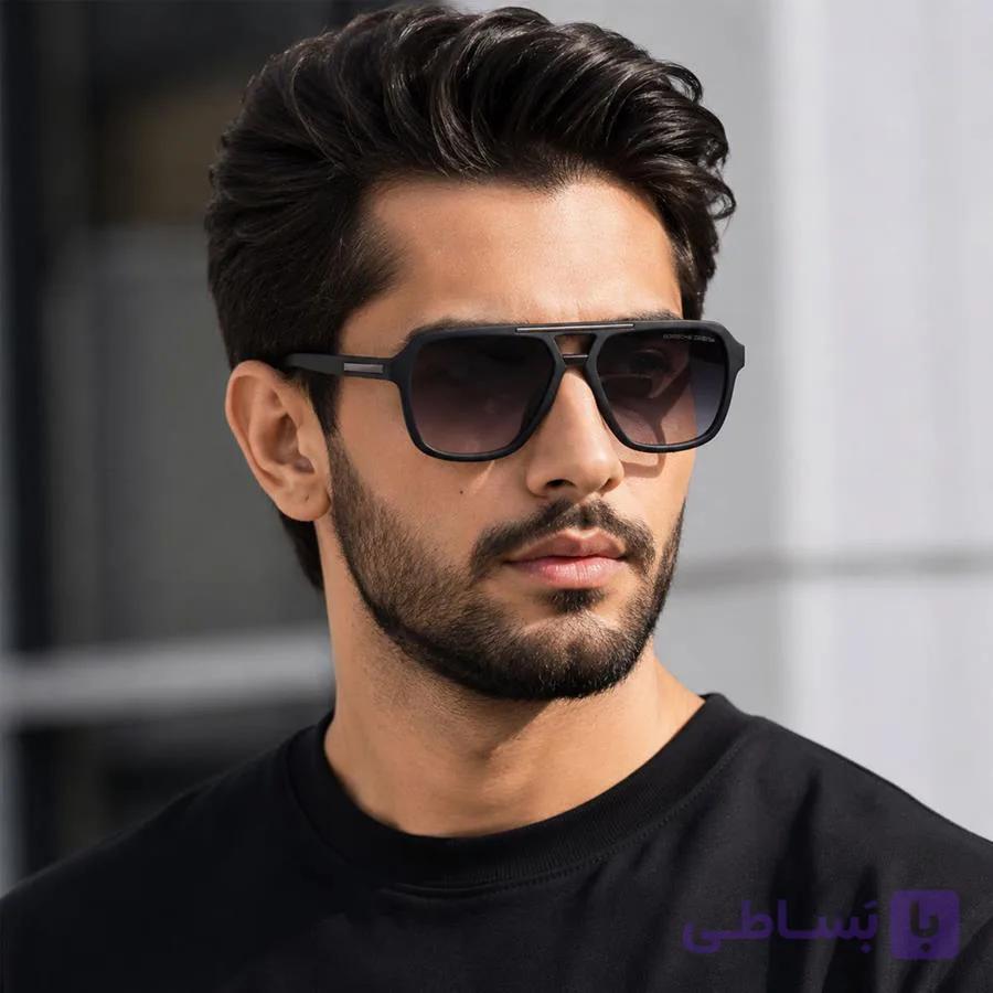 عینک آفتابی مشکی UV 400 با شیشه دودی | صاحب جی — تصویر 1