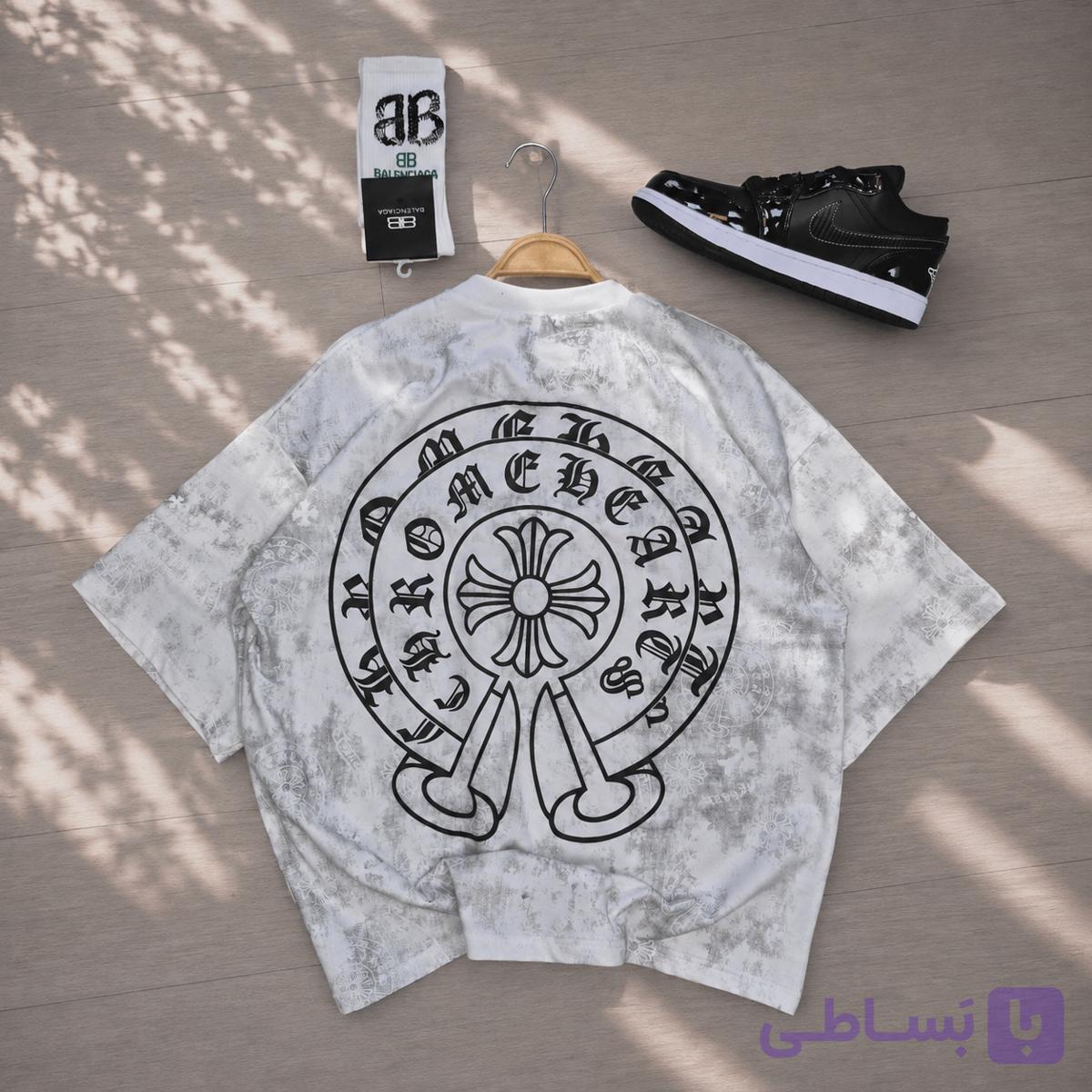 تیشرت باکسی مردانه طرح Chrome Hearts — تصویر 1