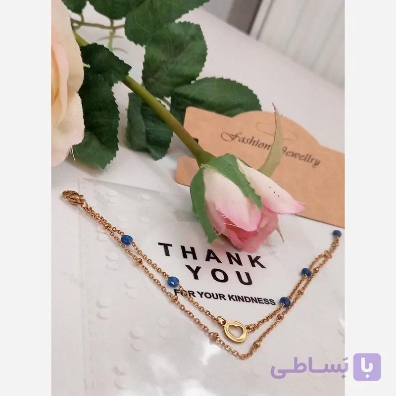 دستبند دولاین استیل سنگ لاجورد اصل