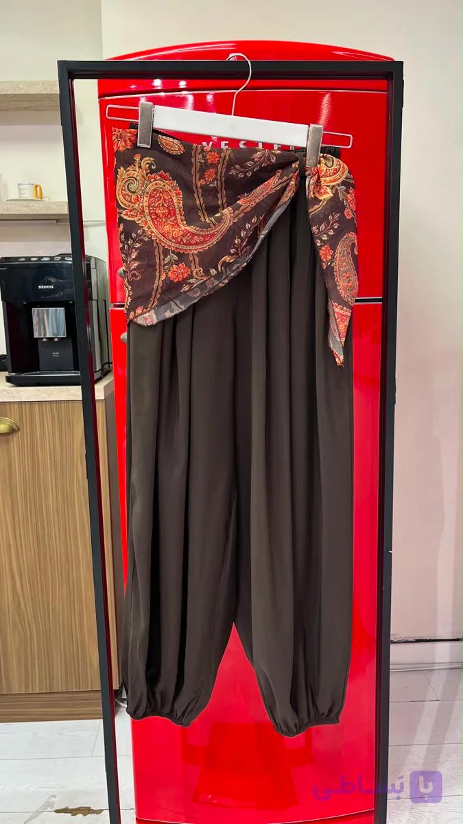 شلوار زنانه ترک برند raes سندبادی کمر اسکارف دار