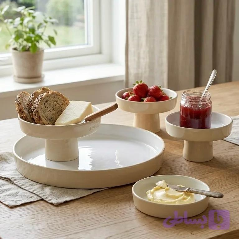 ست صبحانه‌خوری دستساز سرامیکی مدرن و کاربردیِ سان /