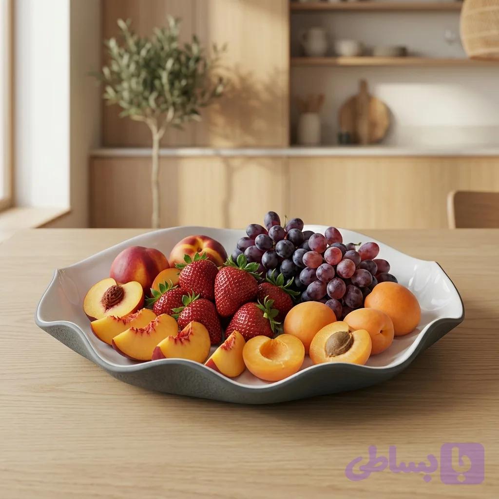 سینی و دیس دفرمه دستساز سرامیکی / مناسب غذاخوری و میوه‌خوری