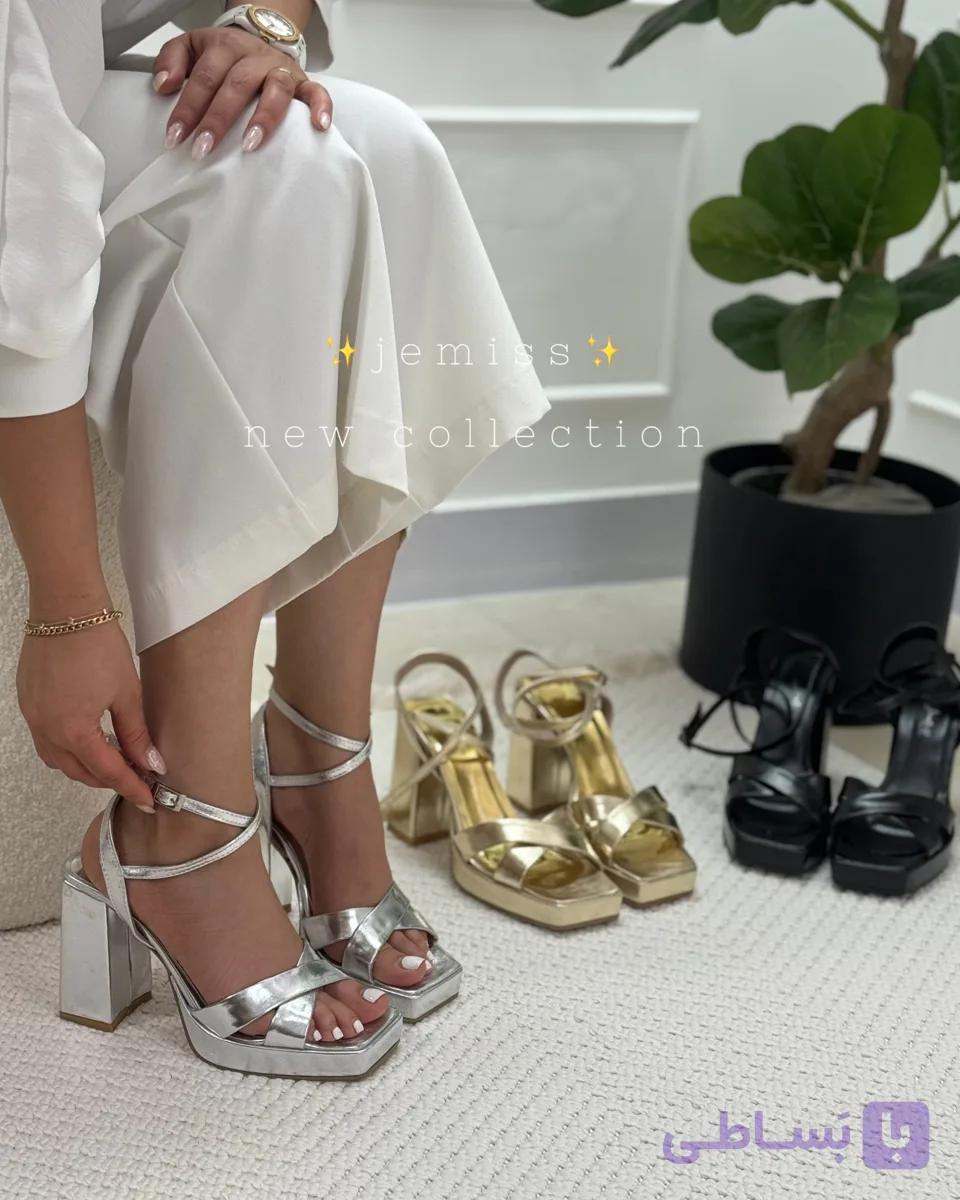کفش پاشنه دار لژدار ضربدری مچی — تصویر 1