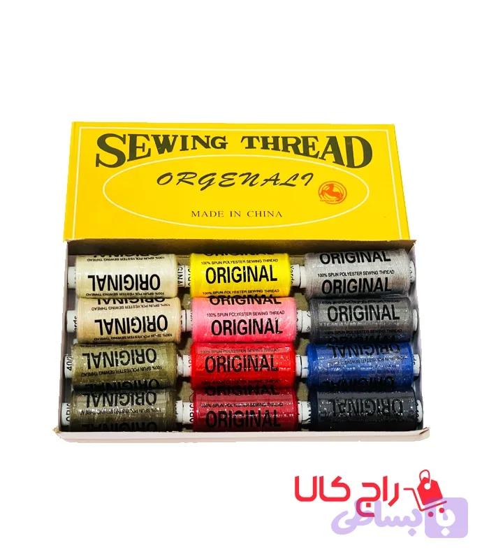 نخ خیاطی رنگی اورجینال وارداتی بسته 12 رنگی — تصویر 1