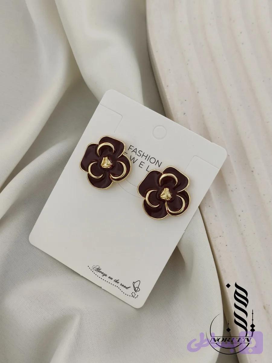 گوشواره میناکاری گل چری کد 4115 — تصویر 1