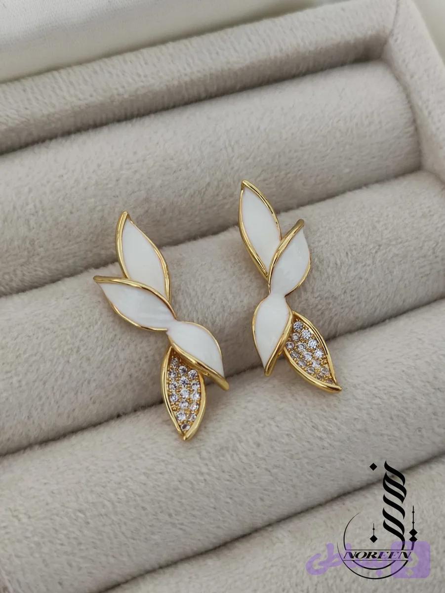 گوشواره میناکاری گلبرگ کد 4107 — تصویر 1