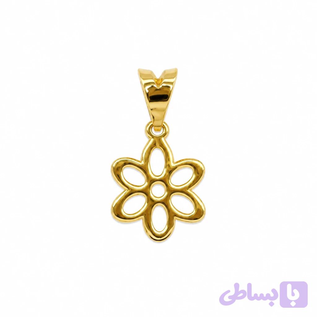 پلاک طلا 18 عیار طرح گل (کد YESAW)