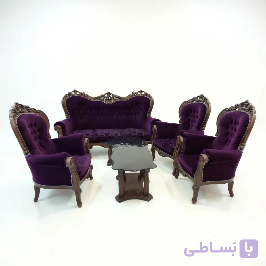 ست مبلمان ۹ نفره دست دوم به همراه جلو مبلی، ناهارخوری ۸ نفره و ویترین کاملاً سالم - دیزاین مبل | DesignMobl