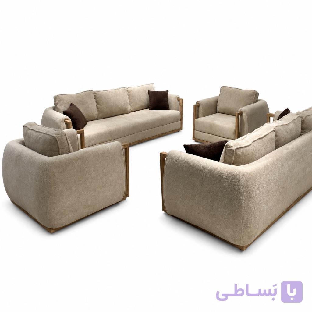 ست مبلمان ۸ نفره کاوالی با کلاف چوب روس - مبل راحتی